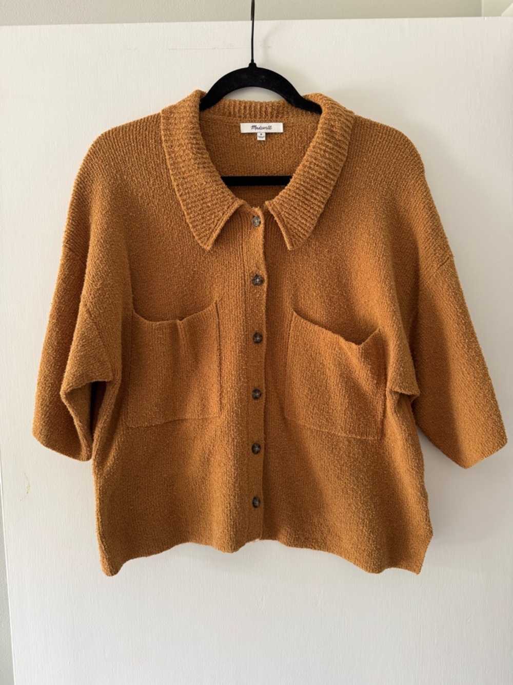 Madewell Holmden Button-Front Polo Sweater